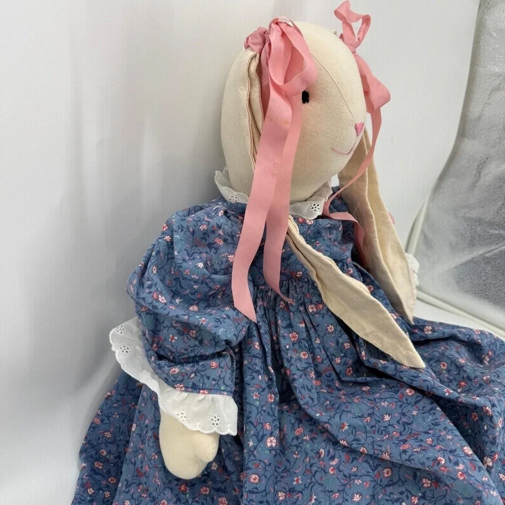 Vintage Handmade Large Bunny in Sweet Dress